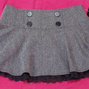 Joe Benbasset Button-Front Tweed Miniskirt